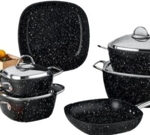 طقم جرانيت سافلون 10 قطعه مربع يد استلس