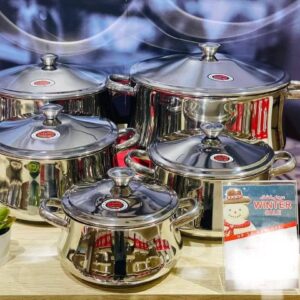 طقم حلل طهي كلاسيكي من الستانلس ستيل من زهران، 