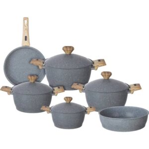 طقم حلل جرانيت جيجلي تركي ١٠ قطعه