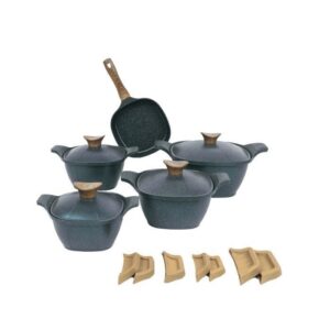 طقم حلل جرانيت نيوكلاين ٩ قطعه مربع