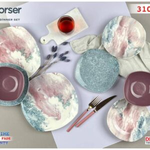 طقم عشاء بورسلين 24 قطعه بورسير