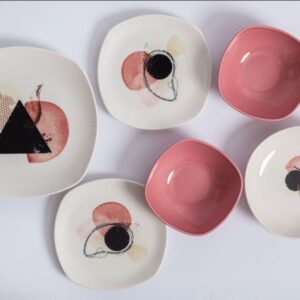 طقم عشاء بورسلين 24 قطعه بورسير