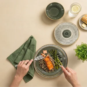 طقم عشاء تركي زيتي - Amorf