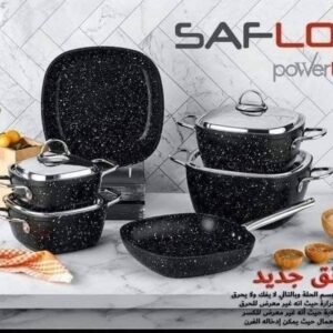طقم جرانيت سافلون تركى ١٠ قطعه مربع يد استلس